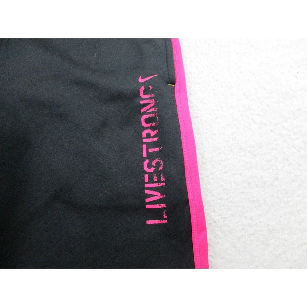 Nike Sweat Pants Womens M Livestrong Black Pink Therma-Fit Fleece Running Active